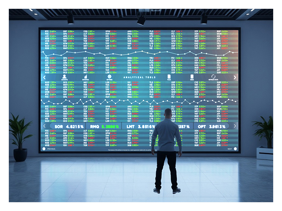 Màn Hình Chứng Khoán LED All-In-One Là Giải Pháp Không Thể Thiếu Cho Sàn Giao Dịch: Hiển Thị Siêu Tốc, Liền Mạch, Vận Hành 24/7, Tối Ưu Dữ Liệu Thị Trường Thời Gian Thực